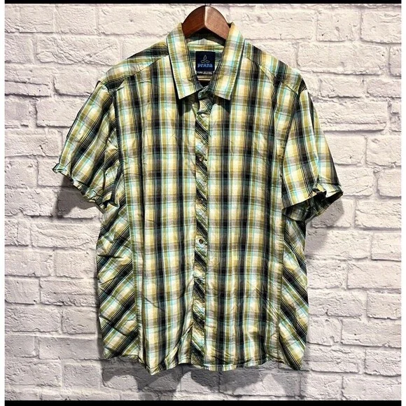 Lot Of 2 PrAna Mens Breathe Pearl Snap Plaid Button Up Short Sleeve Shirt Sz XL - Picture 8 of 10
